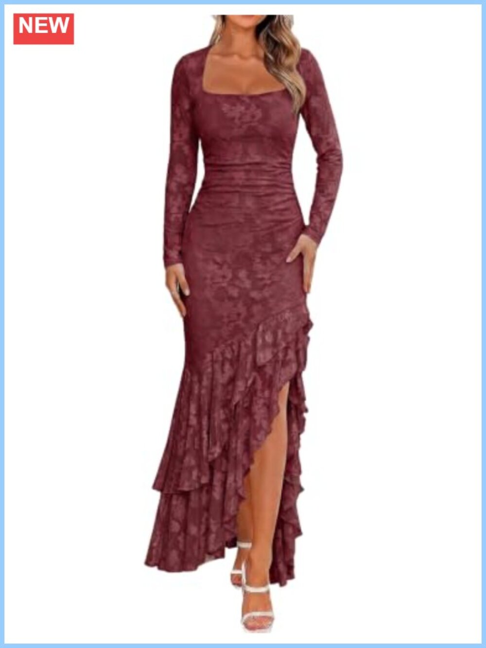 Women's Elegant Long Sleeve Maxi Dress Formal Wedding Guest Party